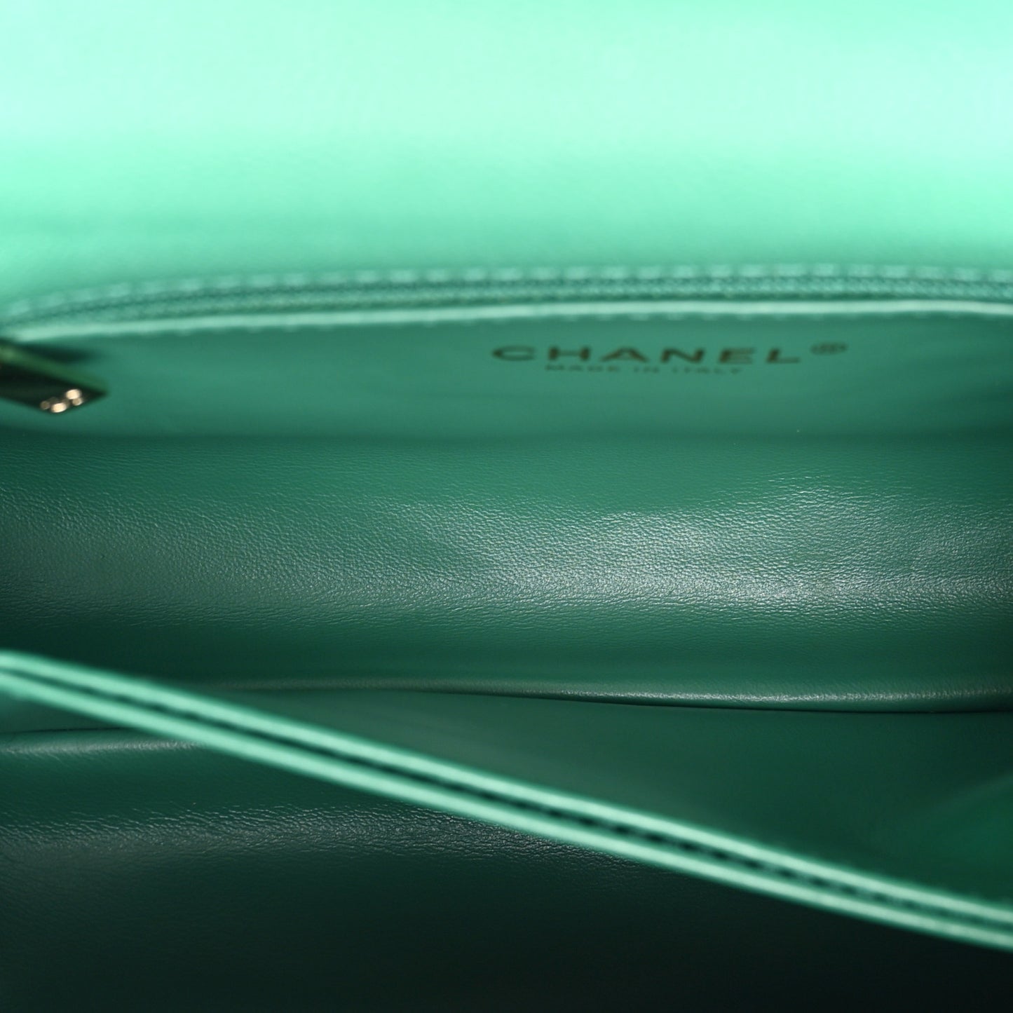 Caviar Quilted Mini Coco Handle Flap Green