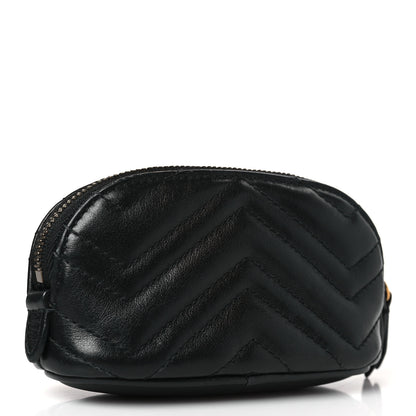 Gucci Calfskin Matelasse GG Marmont Key Pouch Black 3 of 8