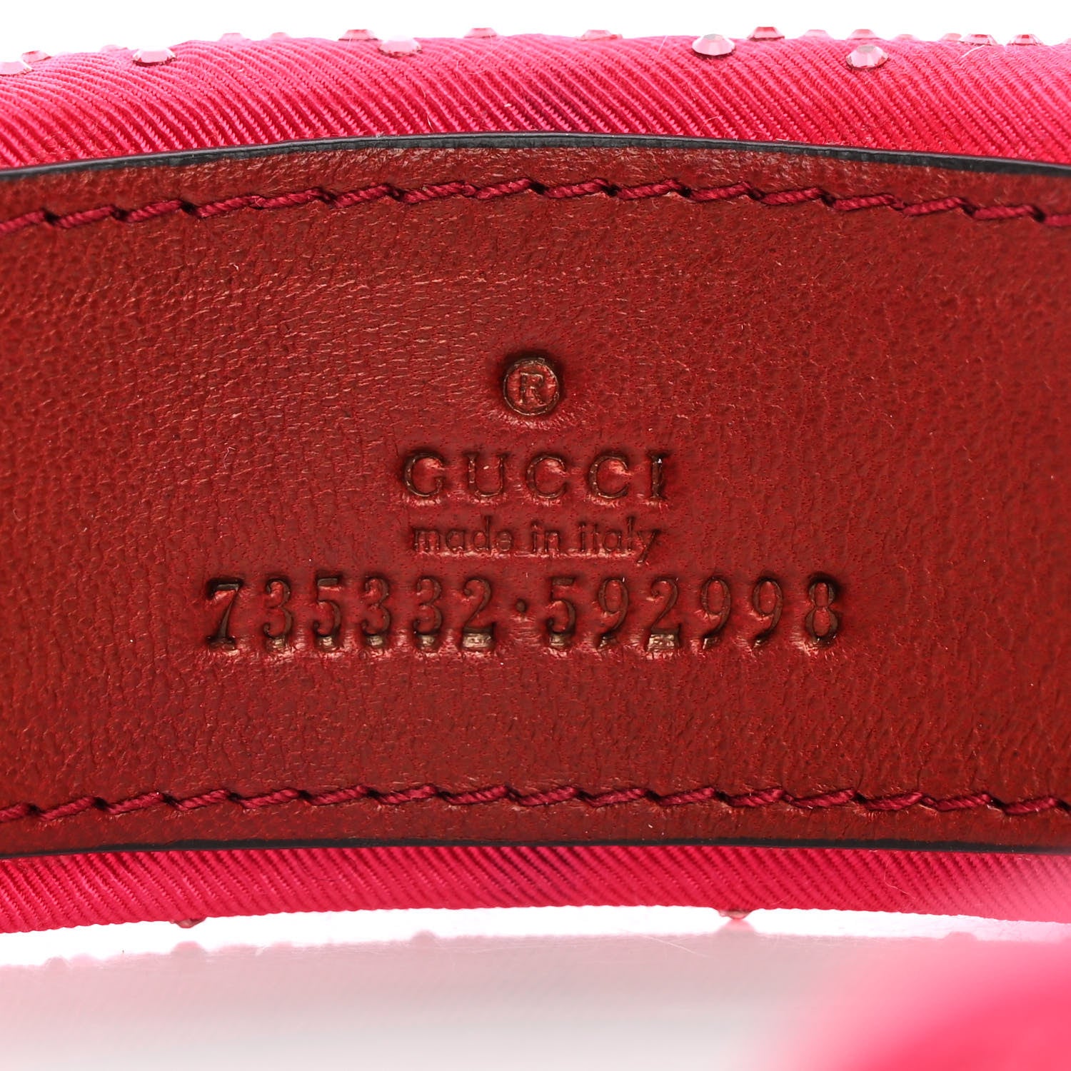 Gucci Moiret GG Crystal Minirich Headband Dark Cherry Red Crystal 5 of 5