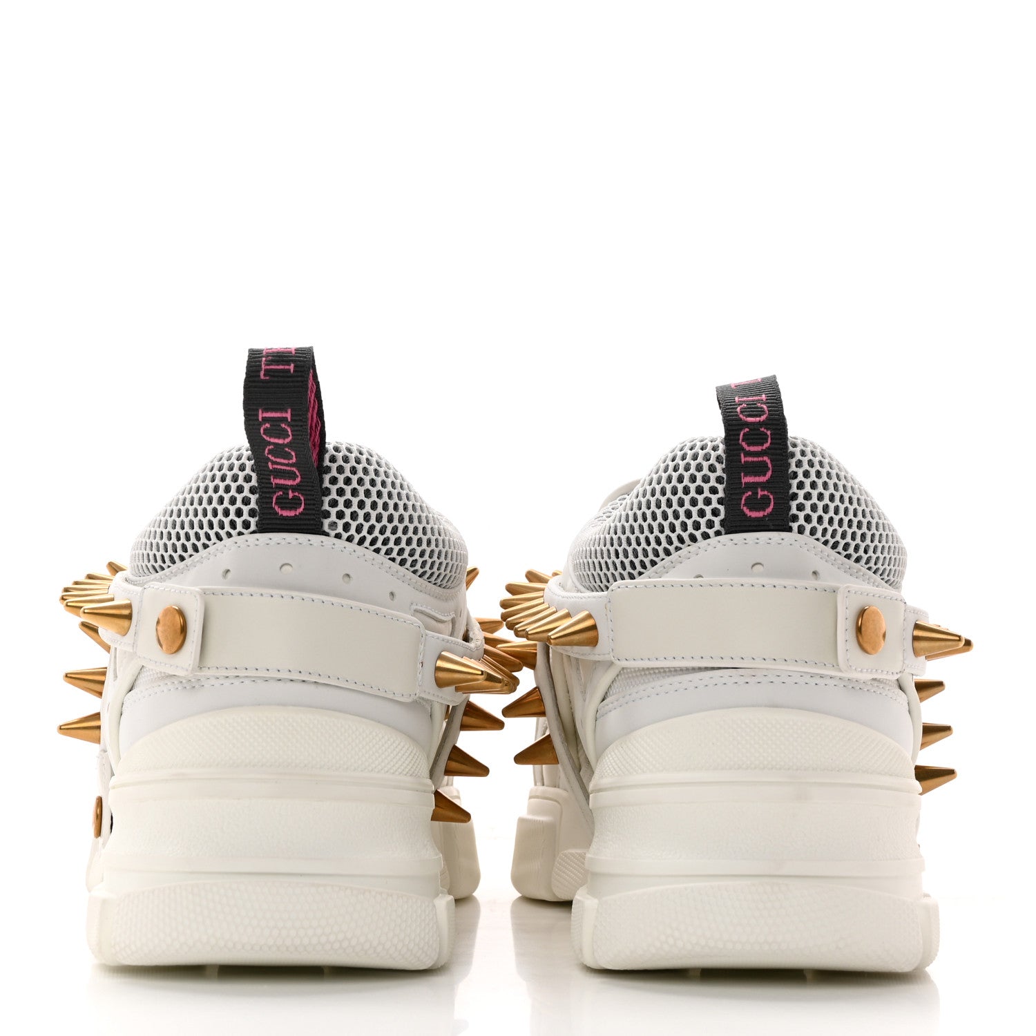 Gucci X SEGA Technical Canvas Calfskin Removable Studs Mens Flashtrek Sneakers 8.5 Great White 5 of 10