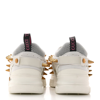 Gucci X SEGA Technical Canvas Calfskin Removable Studs Mens Flashtrek Sneakers 8.5 Great White 5 of 10