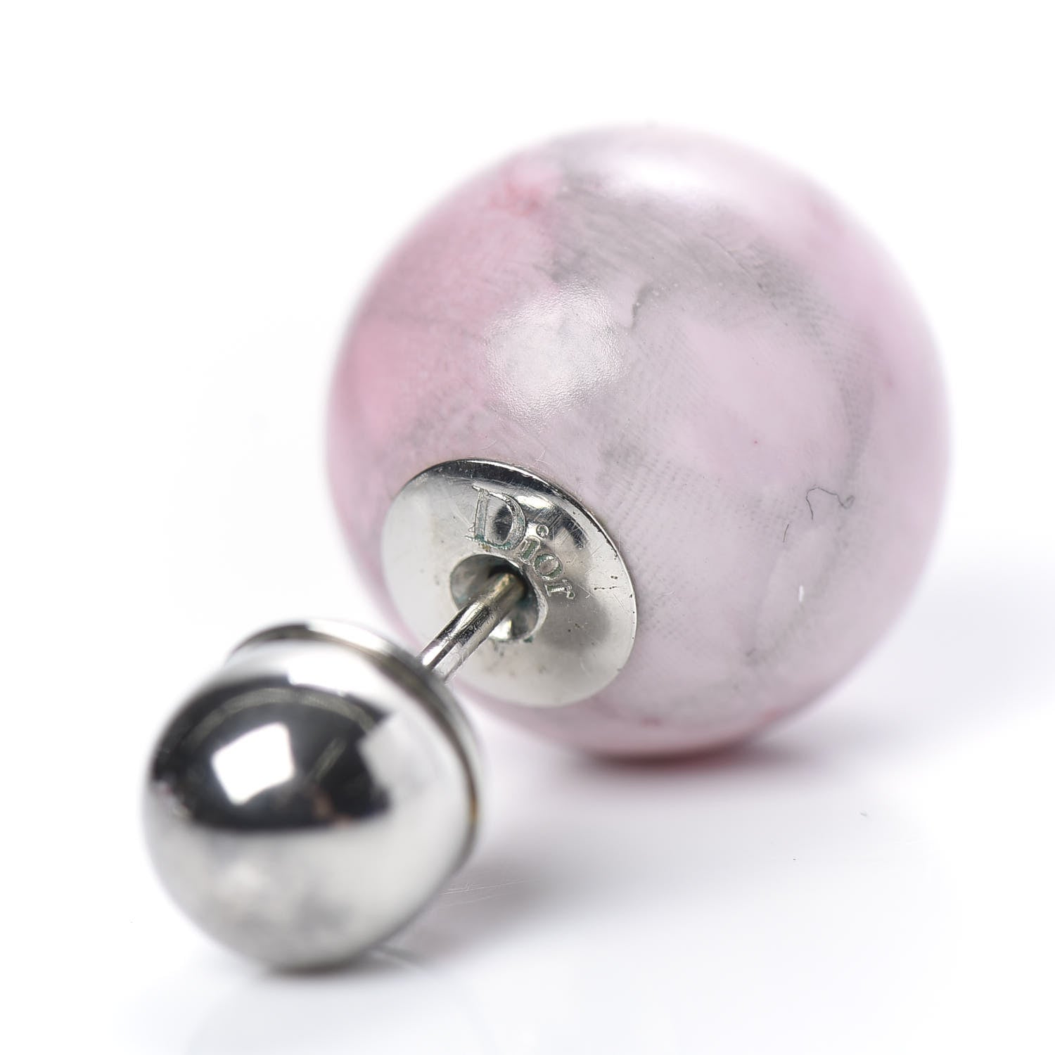 Christian Dior Palladium Mise En Dior Tribal Earrings Pink 4 of 5