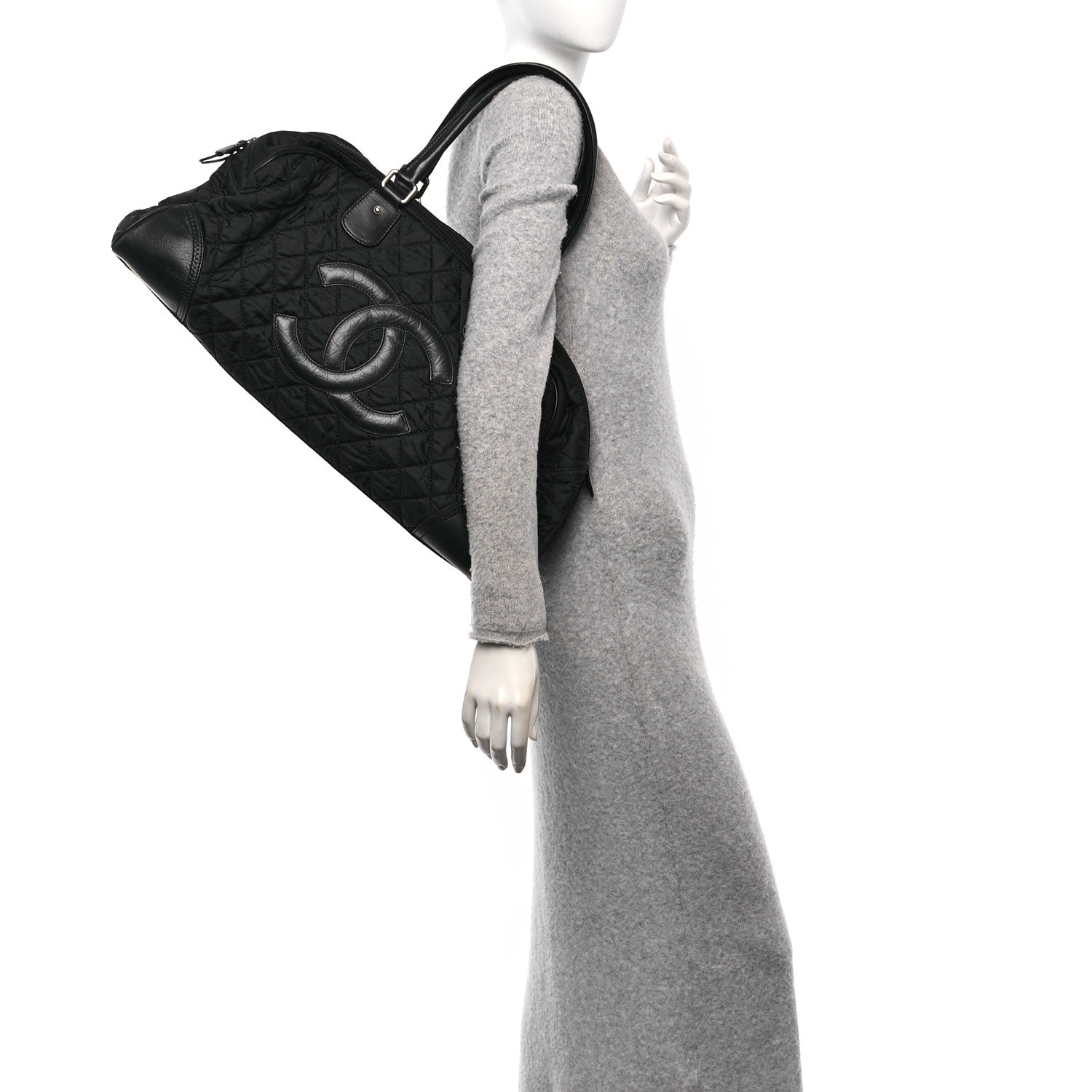 Chanel Calfskin Nylon Paris New York Duffel Bag Black 2 of 10