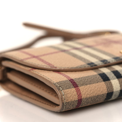 Burberry Haymarket Check Henley Wallet On Chain Mid Camel 7 of 10