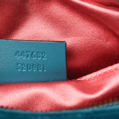 Gucci Velvet Matelasse Small GG Marmont Chain Shoulder Bag Pavone Cyan 7 of 9