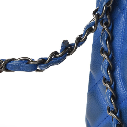 Chanel Caviar Quilted Jumbo Double Flap Blue 14 of 14