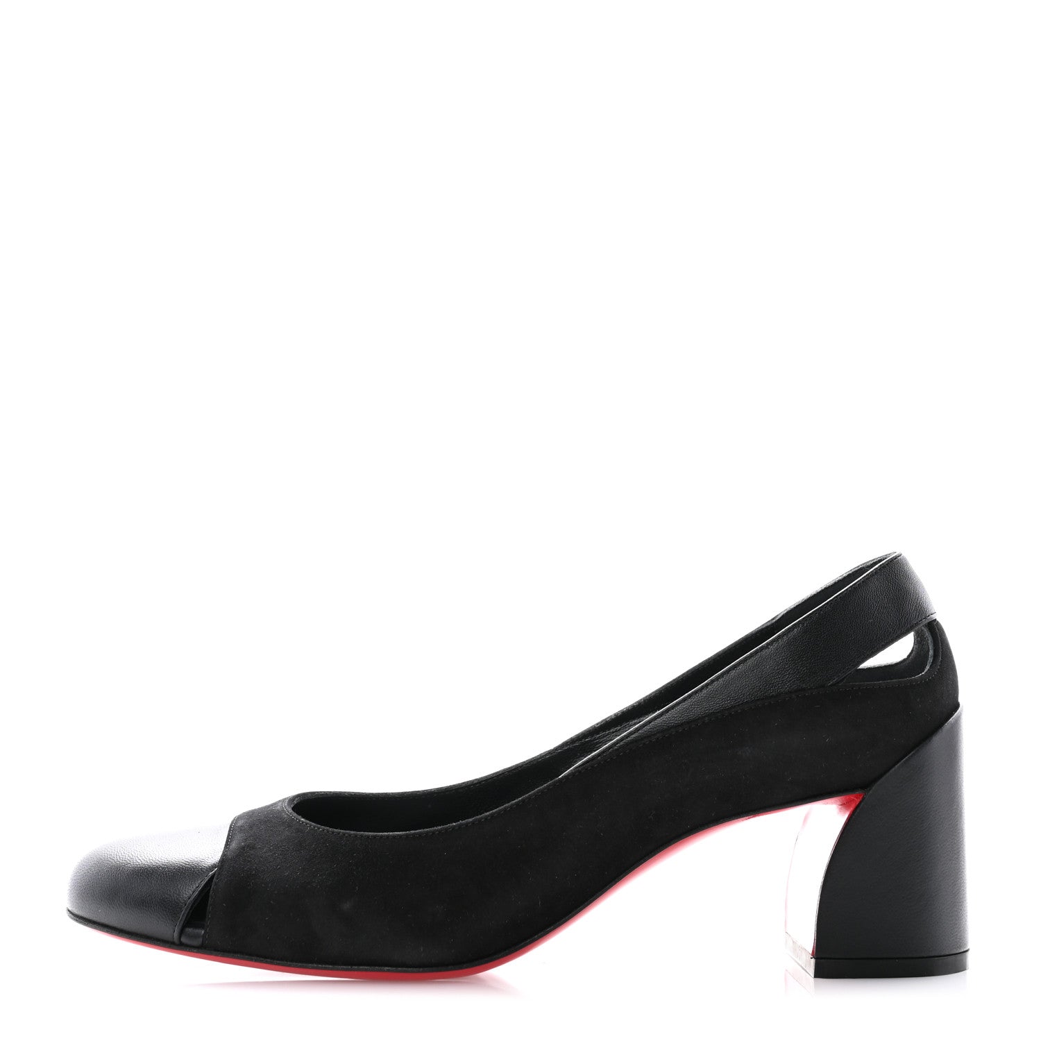 Christian Louboutin Suede Calfskin Miss Duvette 55mm Cap Toe Pumps 39 Black 1 of 8