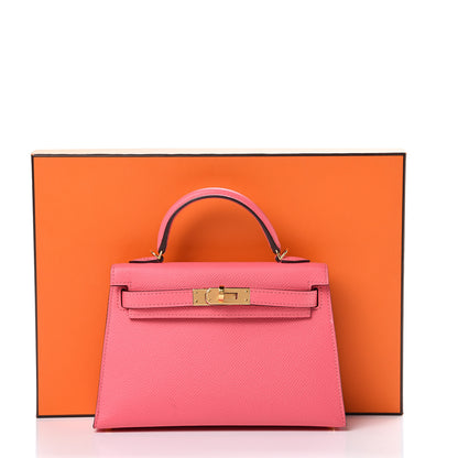 Hermes Epsom Mini Kelly Sellier 20 Rose Azalee 11 of 11