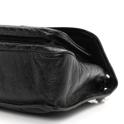 Saint Laurent Crinkled Calfskin Matelasse Monogram Medium Niki Chain Satchel Black 22 of 23