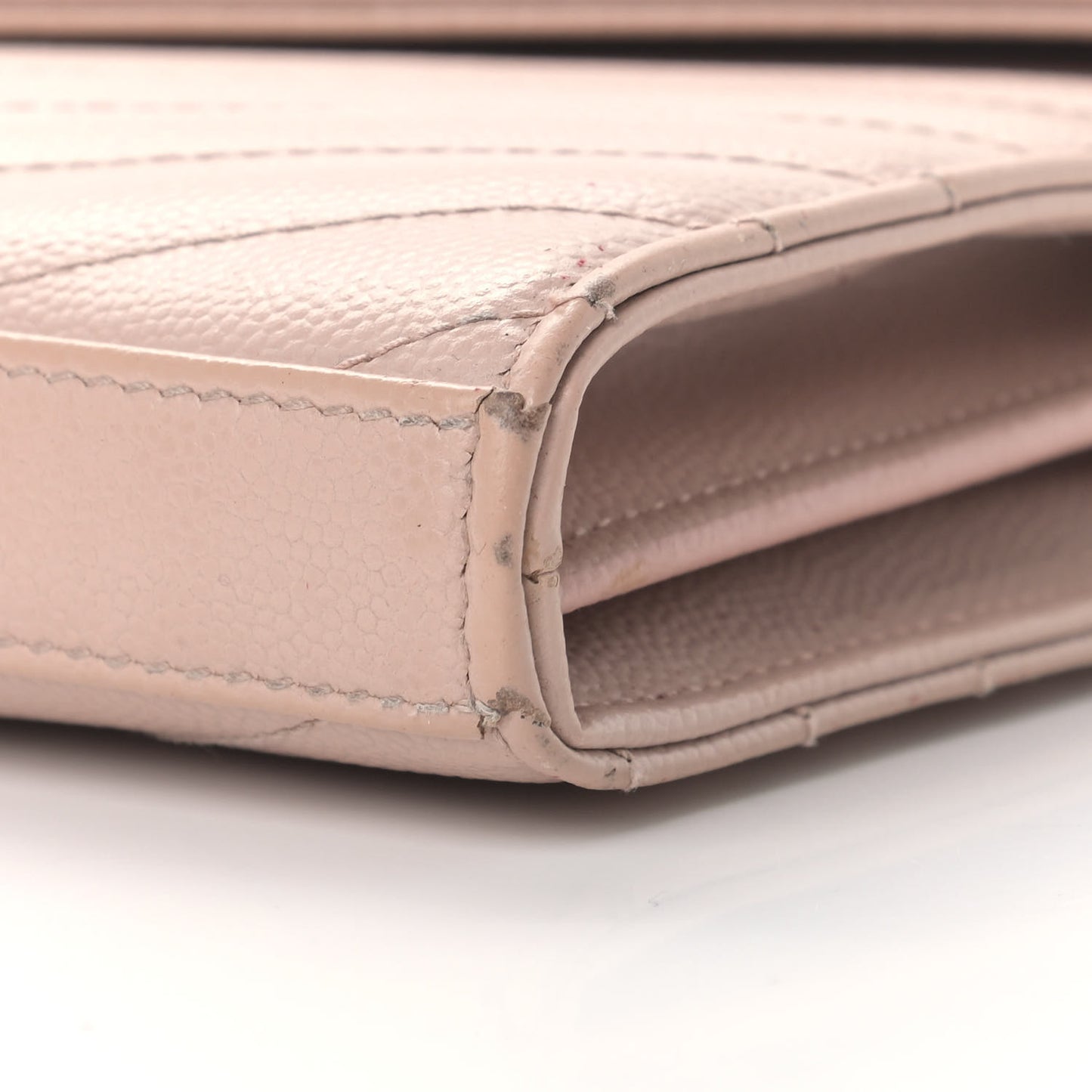 Grain De Poudre Matelasse Chevron Monogram Chain Wallet Pale Pink