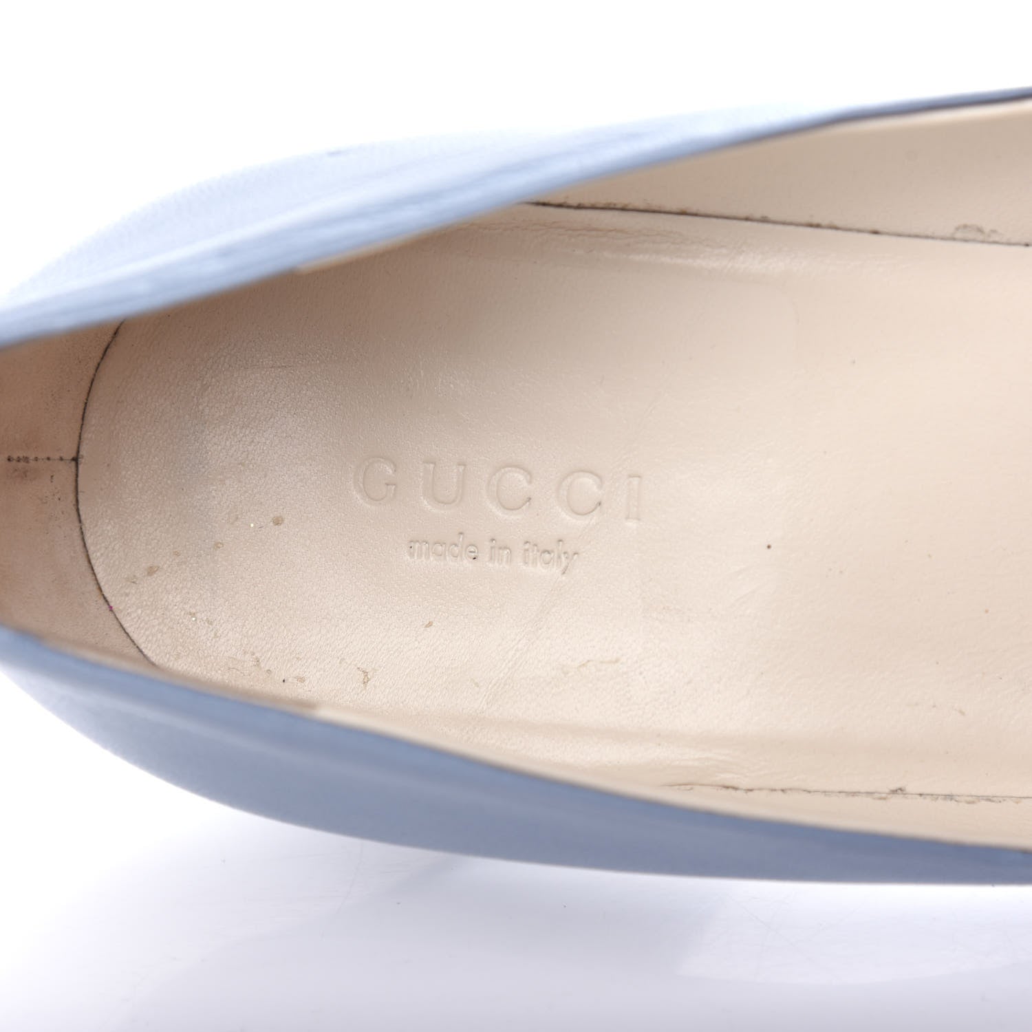 Gucci Nappa Logo Plate Pumps 40 Pastel Blue 8 of 11