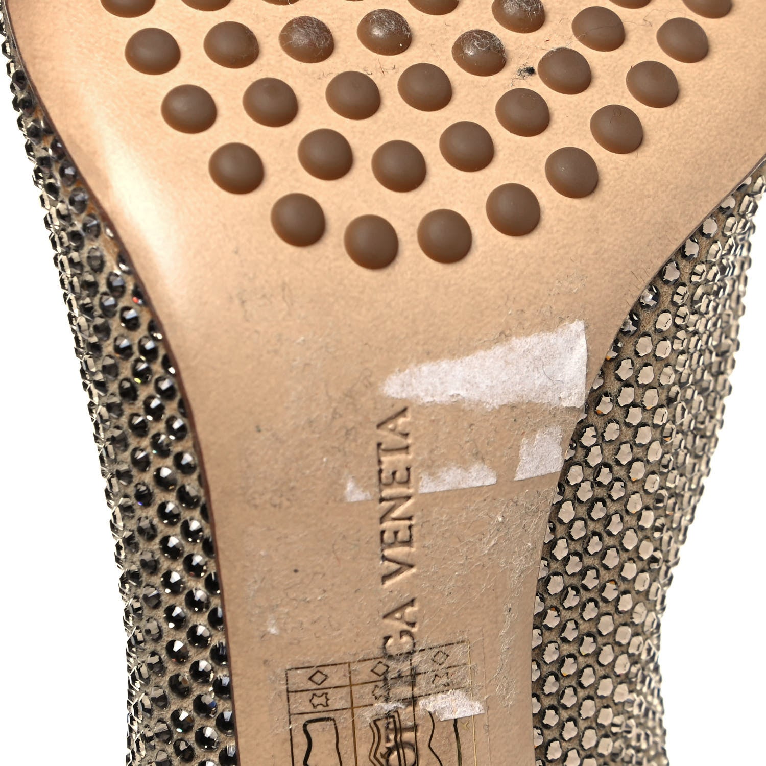 Bottega Veneta Suede Crystal Sparkle Dot Tall Boots 38.5 Cane Sugar 8 of 9