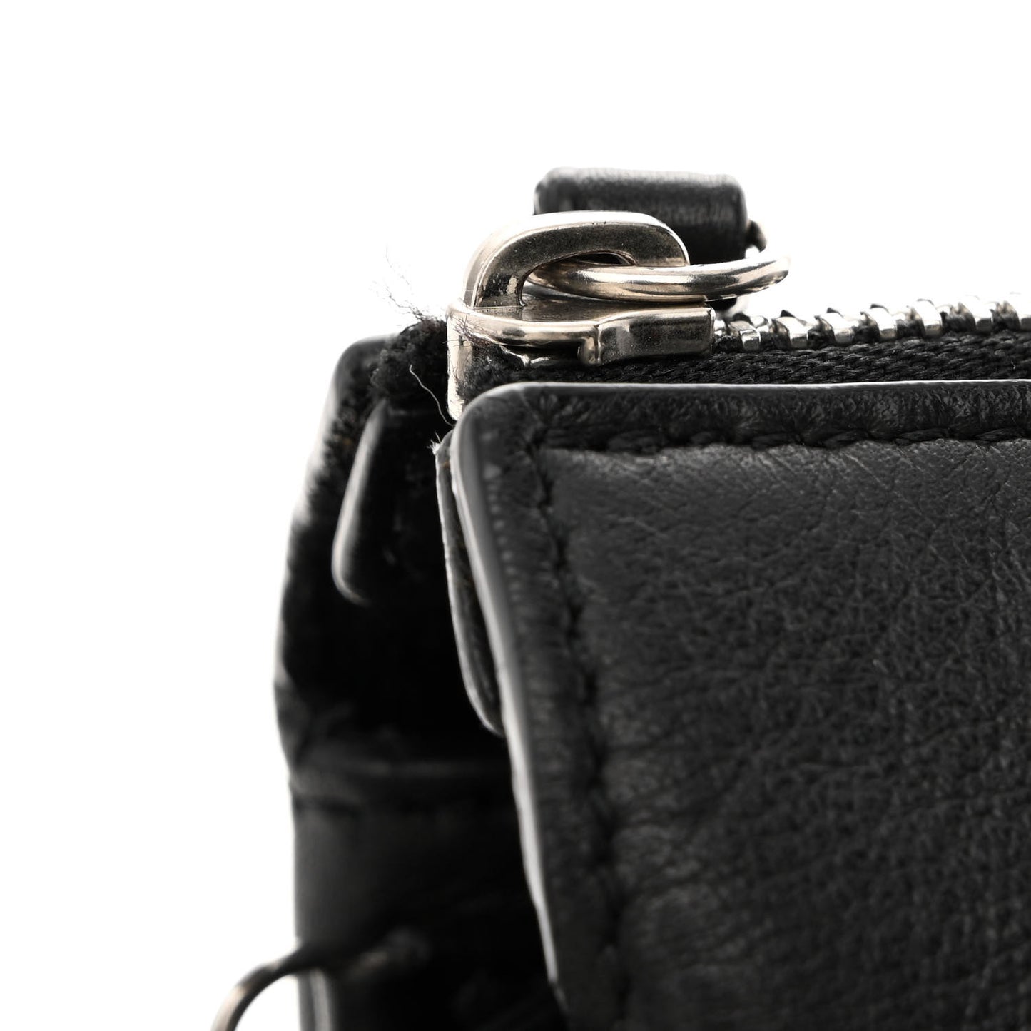 Smooth Calfskin Tri-Fold Clutch on Chain Black