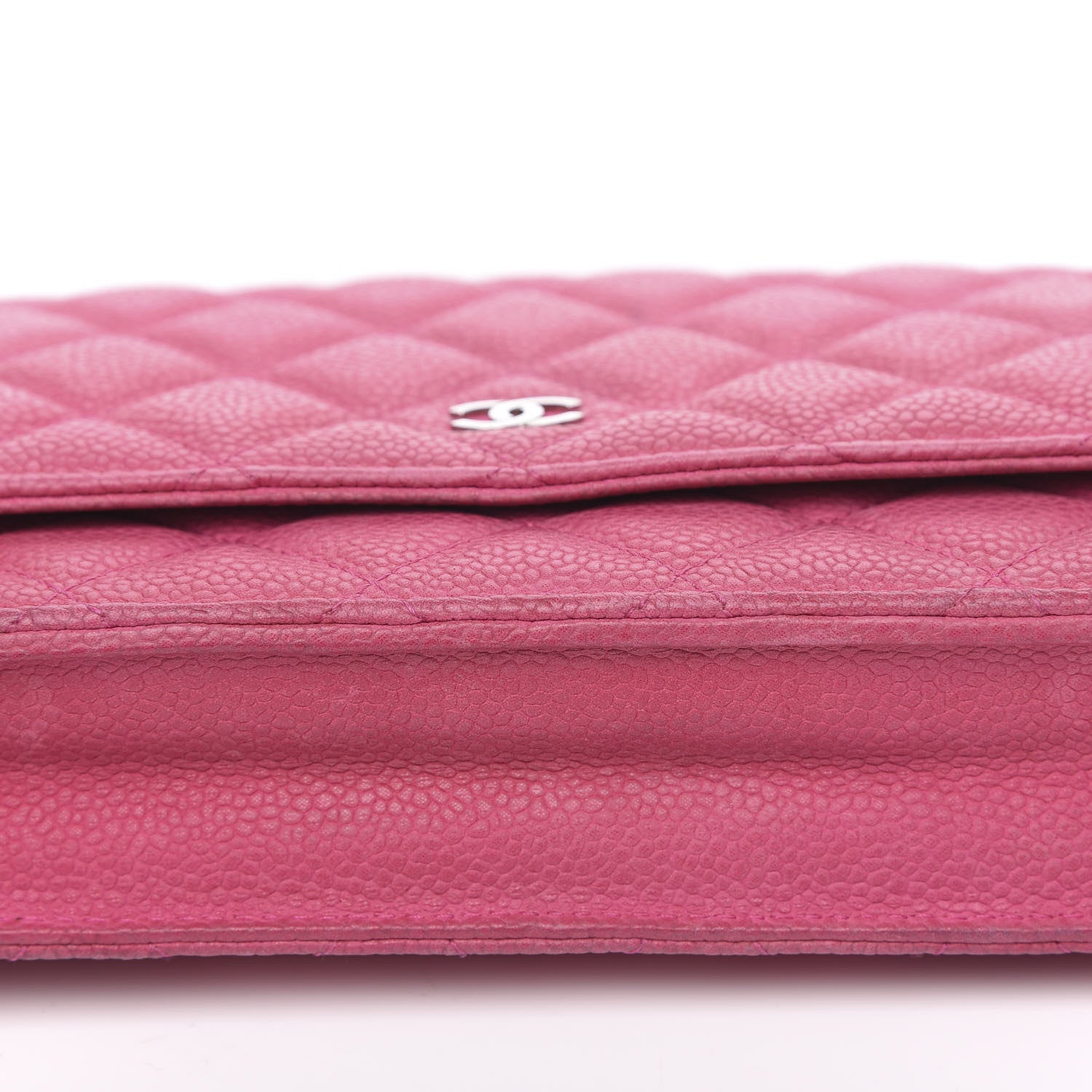 Chanel Iridescent Caviar Quilted Wallet on Chain WOC Pink 11 of 15