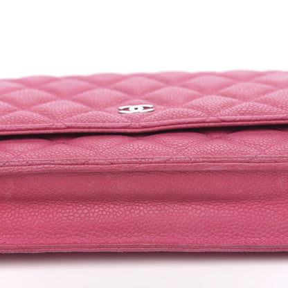 Chanel Iridescent Caviar Quilted Wallet on Chain WOC Pink 11 of 15