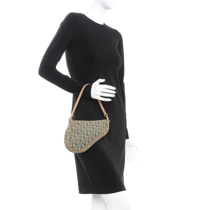 Christian Dior Monogram Mini Saddle Pochette Green 2 of 8