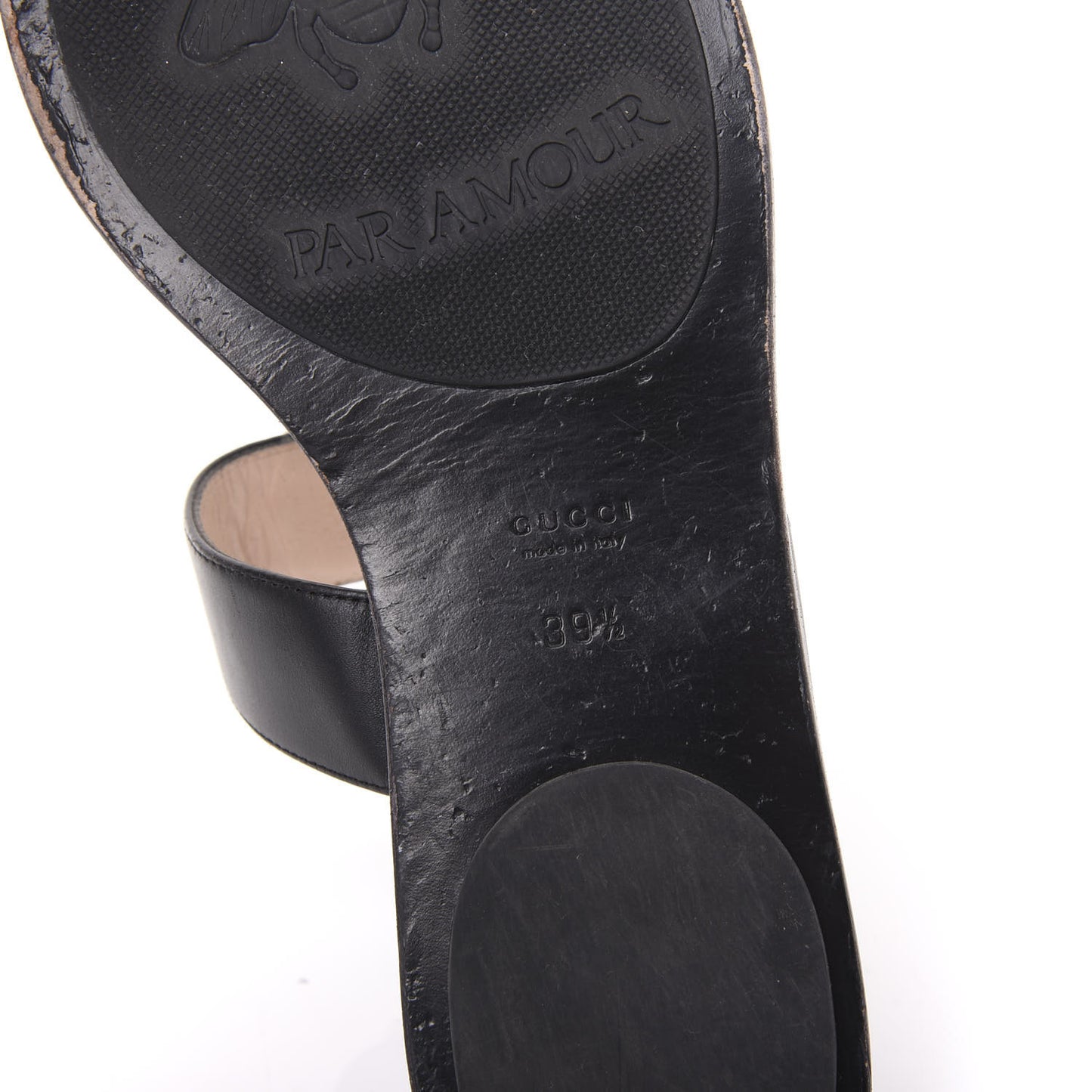 Calfskin GG Marmont Thong Sandals 39.5 Black