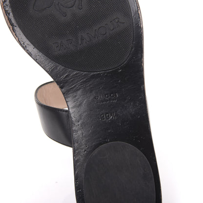 Gucci Calfskin GG Marmont Thong Sandals 39.5 Black 7 of 8
