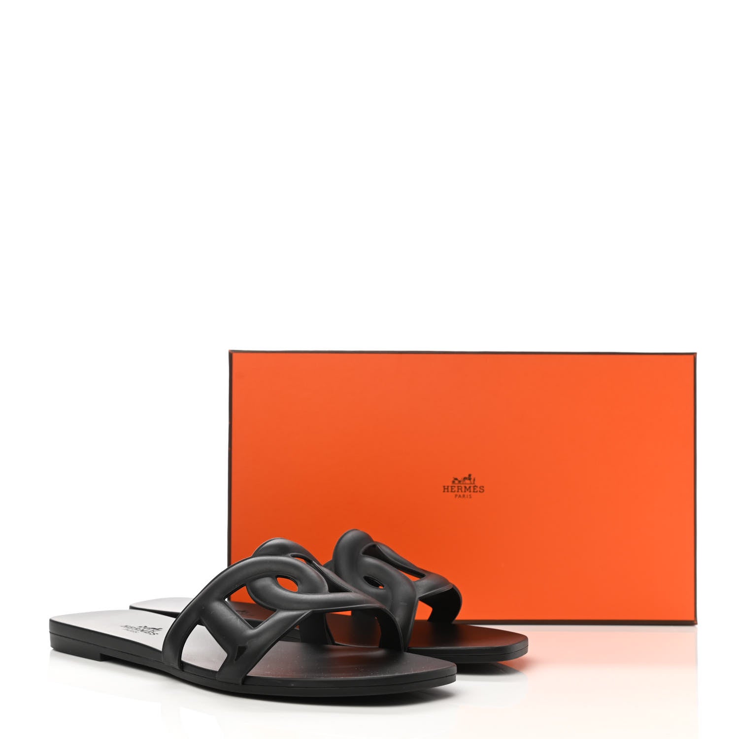 Hermes Rubber Aloha Sandals 37 Black 9 of 9