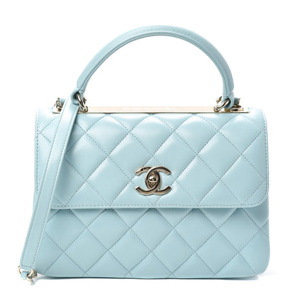 Chanel Lambskin Quilted Small Trendy CC Flap Dual Handle Bag Light Blue 1 of 10
