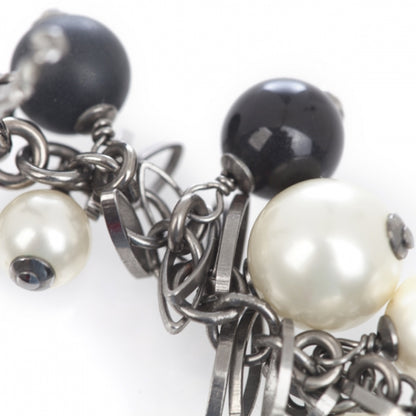 Chanel CC Pearl Earrings Black White 4 of 7