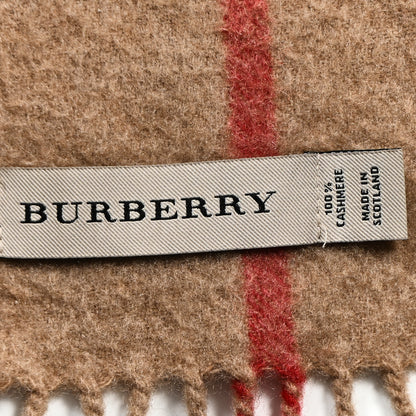 Burberry Cashmere Giant Check Fringe Scarf Camel 3 of 3