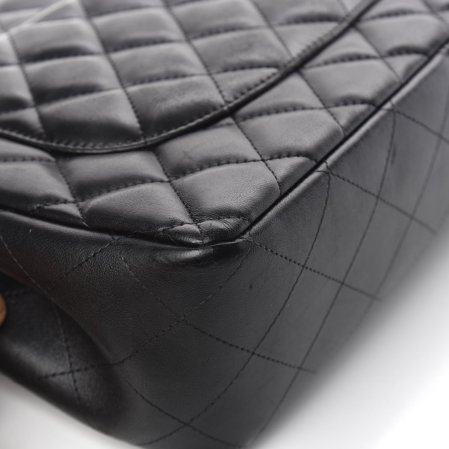 Chanel Lambskin Quilted Jumbo Double Flap Black 12 of 15