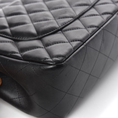 Chanel Lambskin Quilted Jumbo Double Flap Black 12 of 15