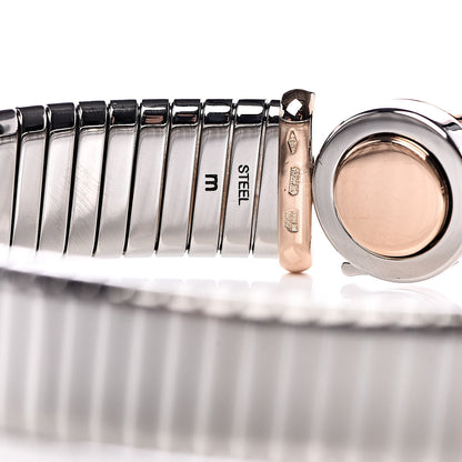 Bulgari Stainless Steel 18K Rose Gold Black Onyx Tubogas Bracelet M 4 of 6