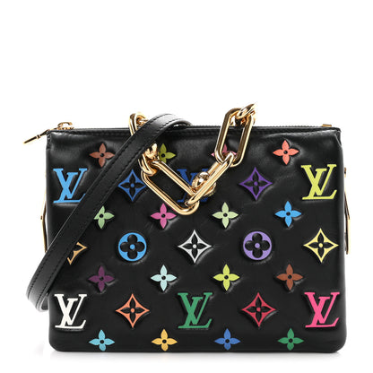 Louis Vuitton LV X TM Lambskin Embossed Monogram Coussin BB Black Multicolor 1 of 9