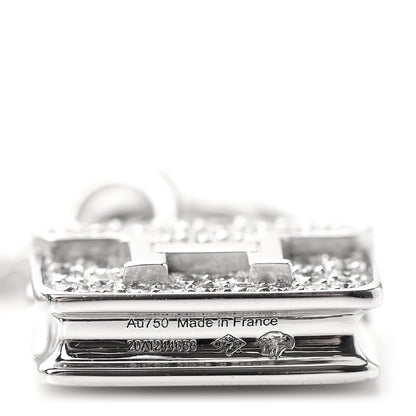 Hermes 18K White Gold Diamond Constance Amulettes Pendant Necklace 5 of 6