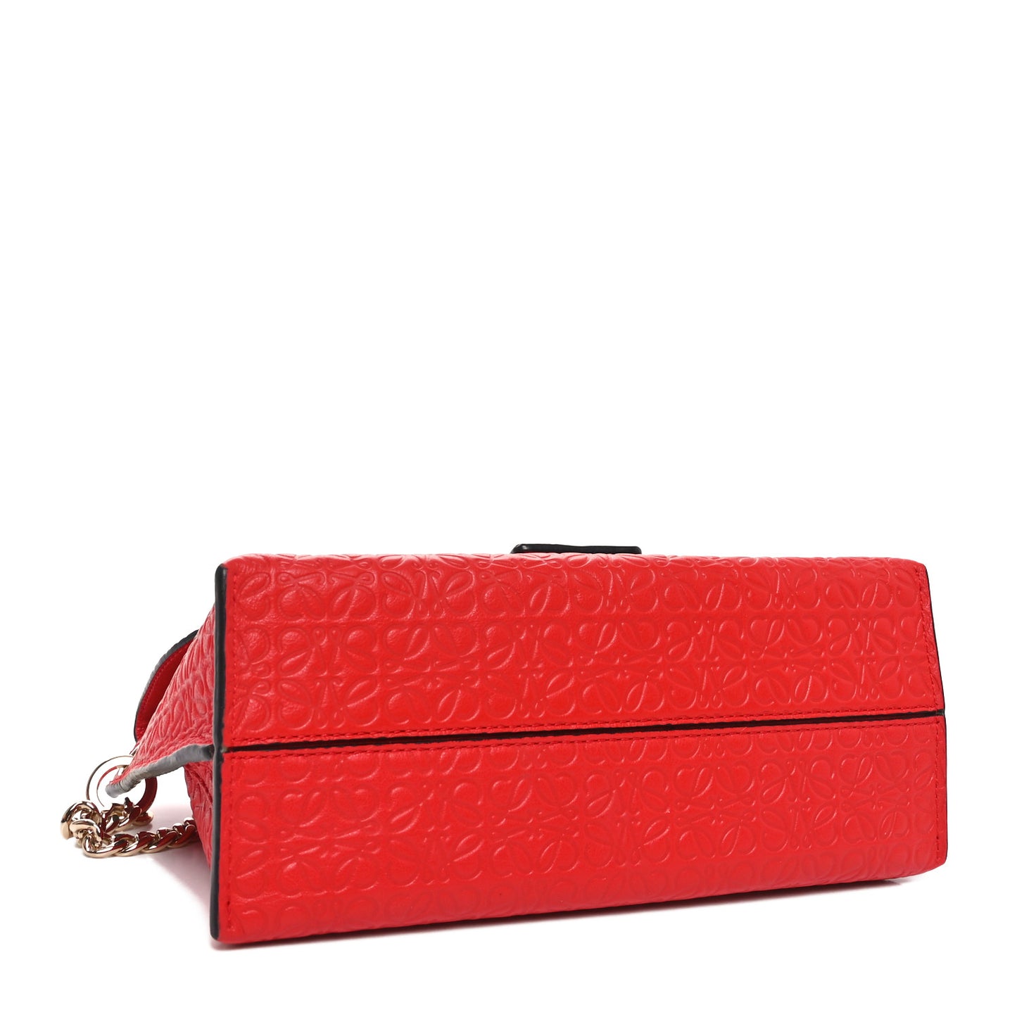 Goatskin Embossed Avenue Shoulder Bag Red