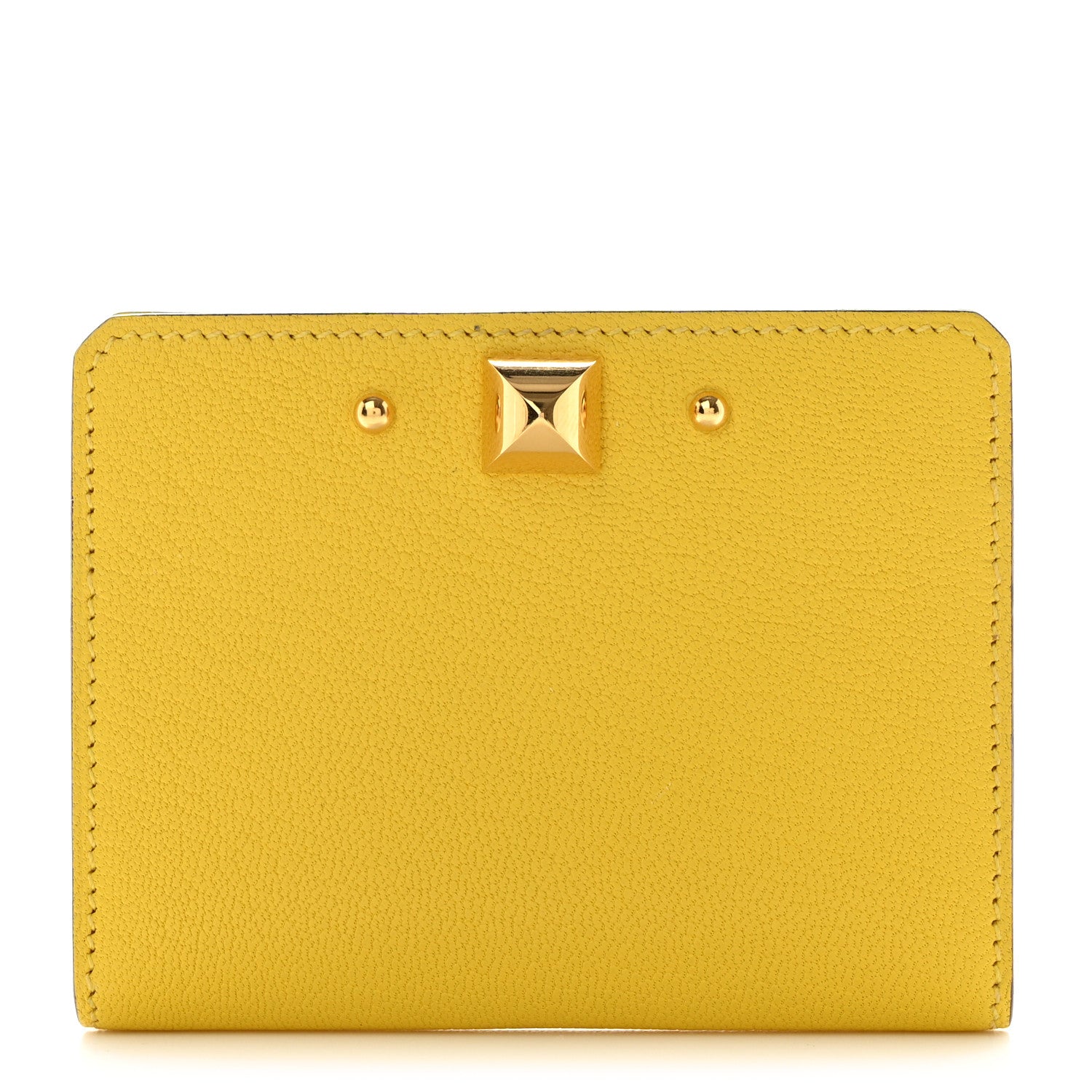 Hermes Chevre Chamkila Medor Card Holder Jaune De Naples 1 of 7