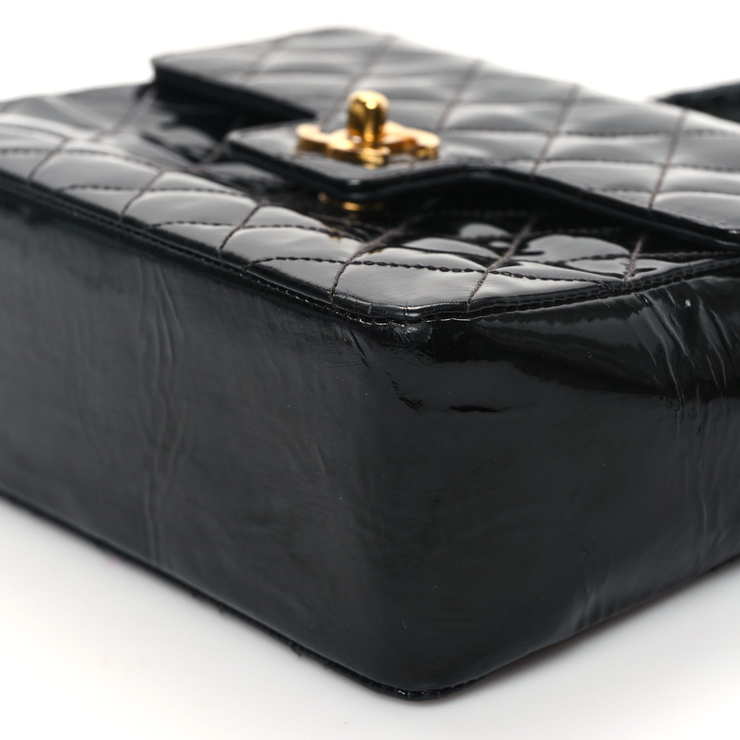 Chanel Patent Quilted Small Kelly Flap Bag Black 10 of 13