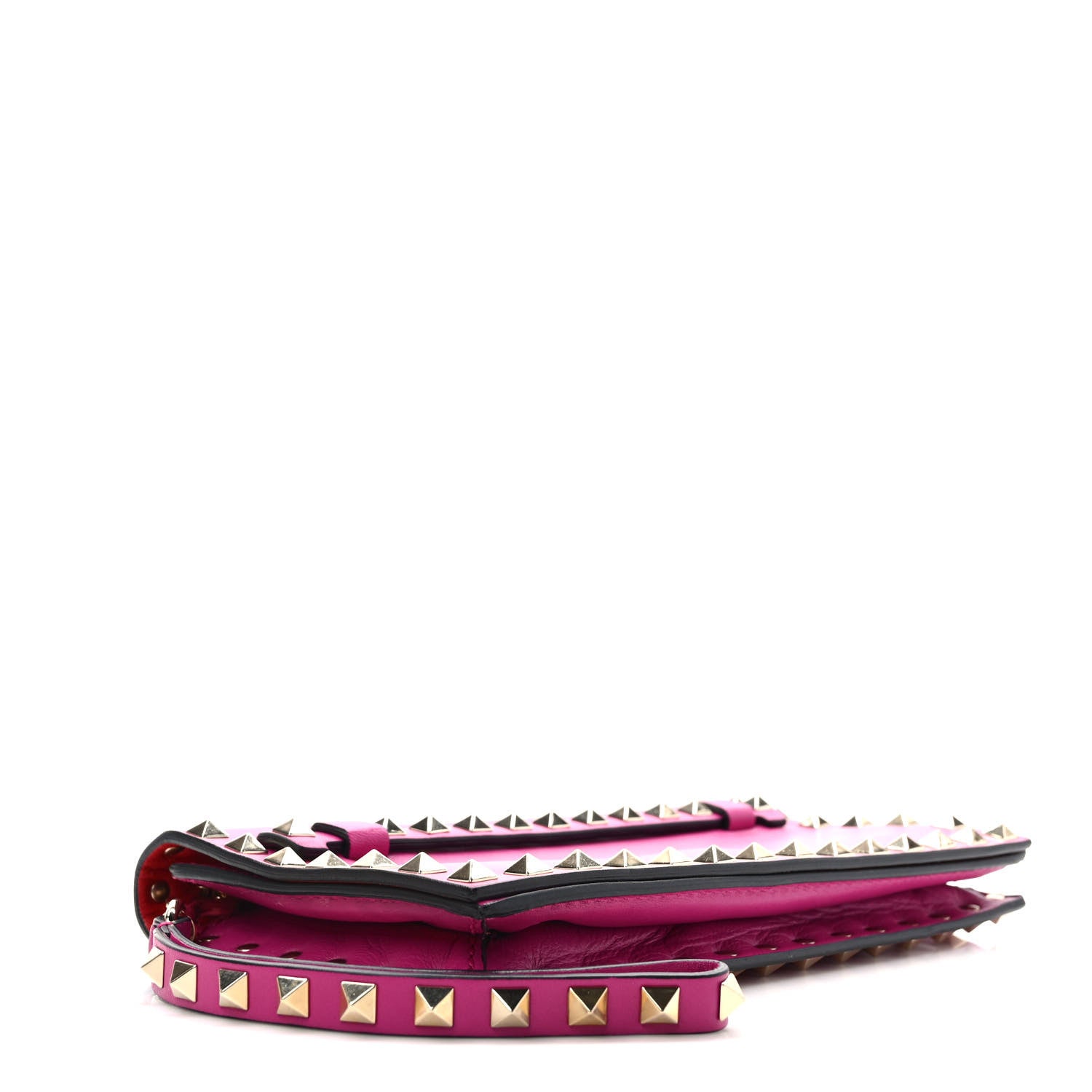 Valentino Garavani Nappa Small Rockstud Wristlet Clutch Fuxia 4 of 6