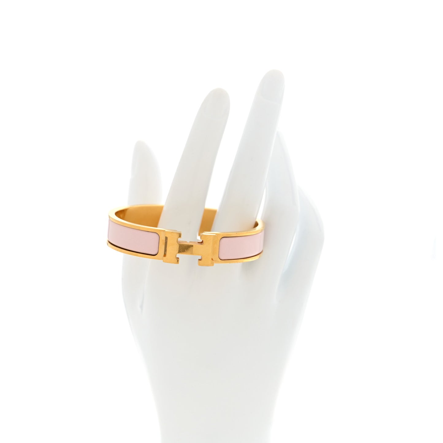 Enamel Narrow Clic Clac H Bracelet PM Rose Dragee