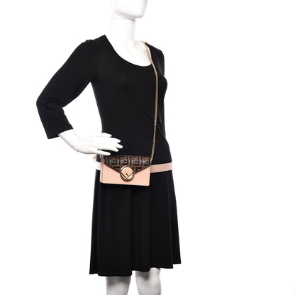 Fendi Vitello Cruise F is Fendi Bi-Color FF 1974 Embossed Envelope Belt Bag Maya Black Light Rose 2 of 11