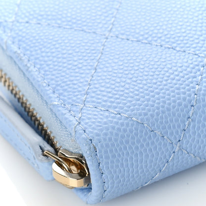 Chanel Caviar Quilted Zip Coin Purse Light Blue 8 of 9