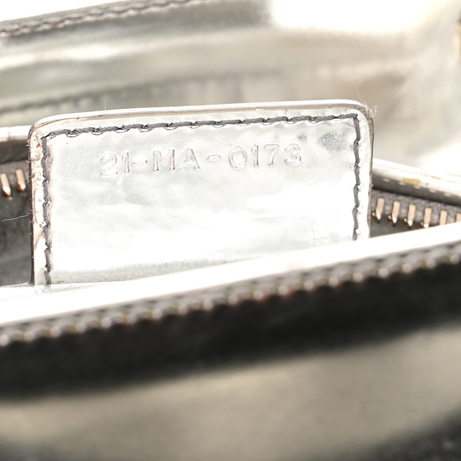 Christian Dior Metallic Patent Calfskin Medium Lady Dior Silver 7 of 15