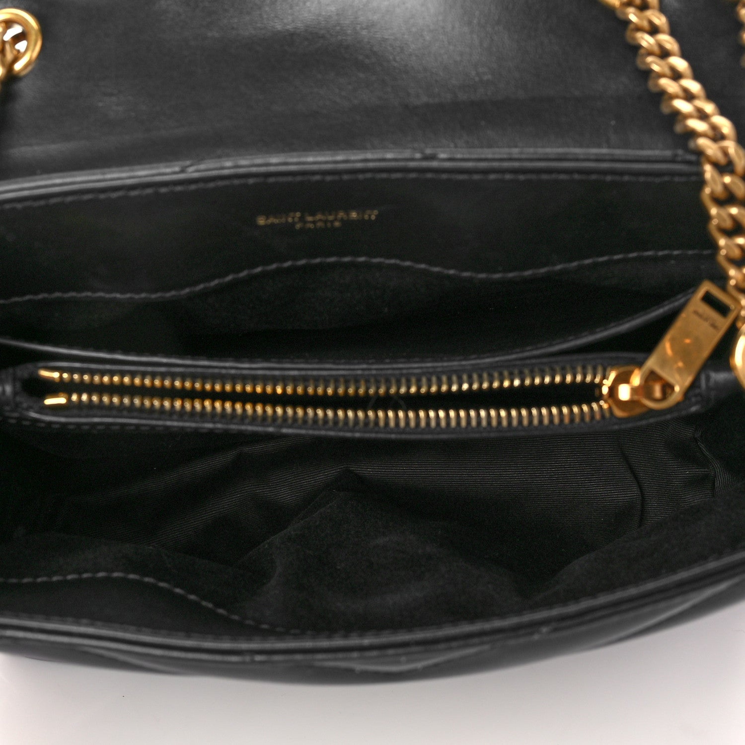Saint Laurent Calfskin Y Quilted Monogram Small Loulou Chain Satchel Black 5 of 7