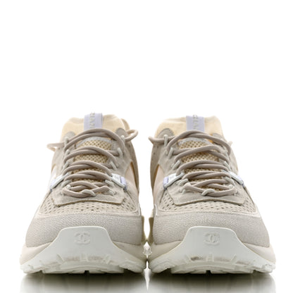 Chanel Suede Calfskin Mens CC Sneakers 42 White 2 of 8