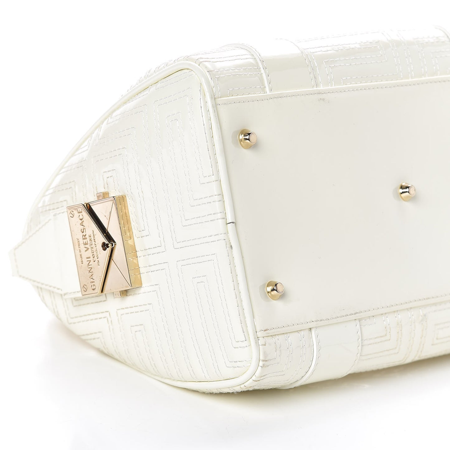 Patent Couture Snap Out Of It Bag White