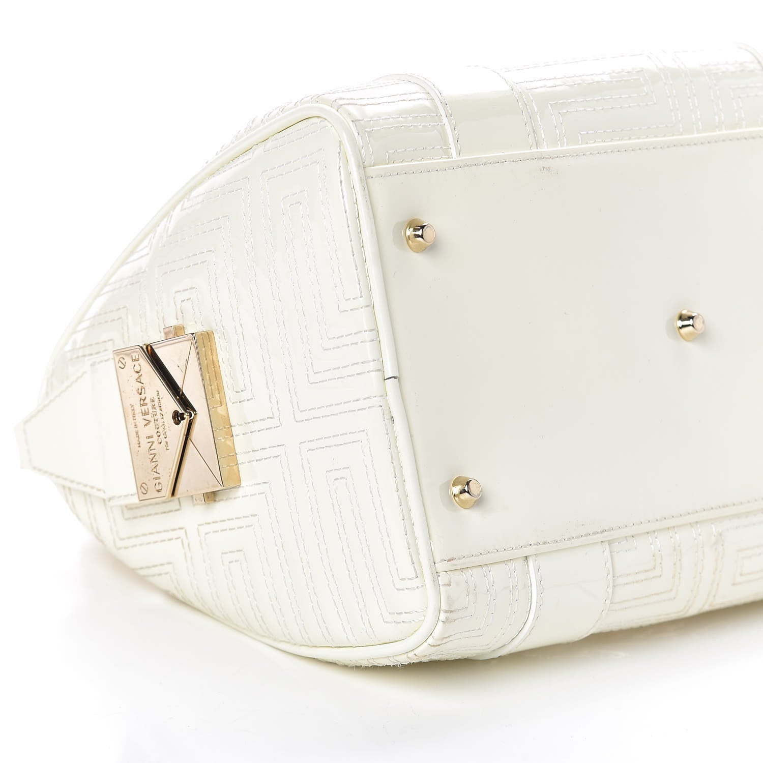 Versace Patent Couture Snap Out Of It Bag White 9 of 11