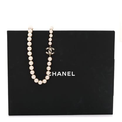 Chanel Baguette Crystal Pearl CC Long Necklace Black Gold 8 of 8