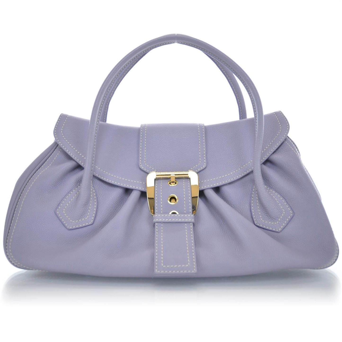 Leather Buckle Bag Purple