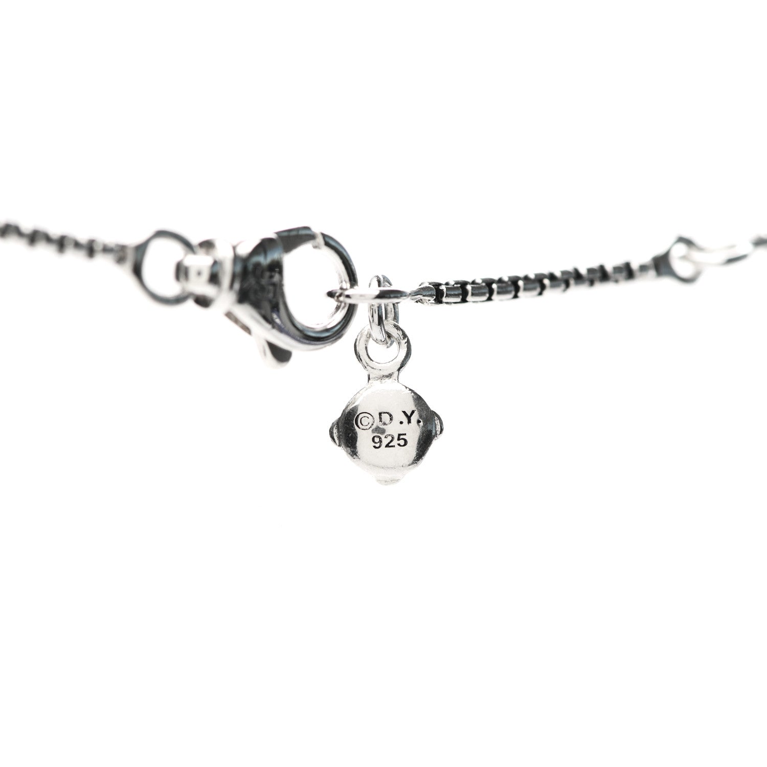 David Yurman Sterling Silver Diamond Stax Rondelle Pendant Necklace 4 of 4