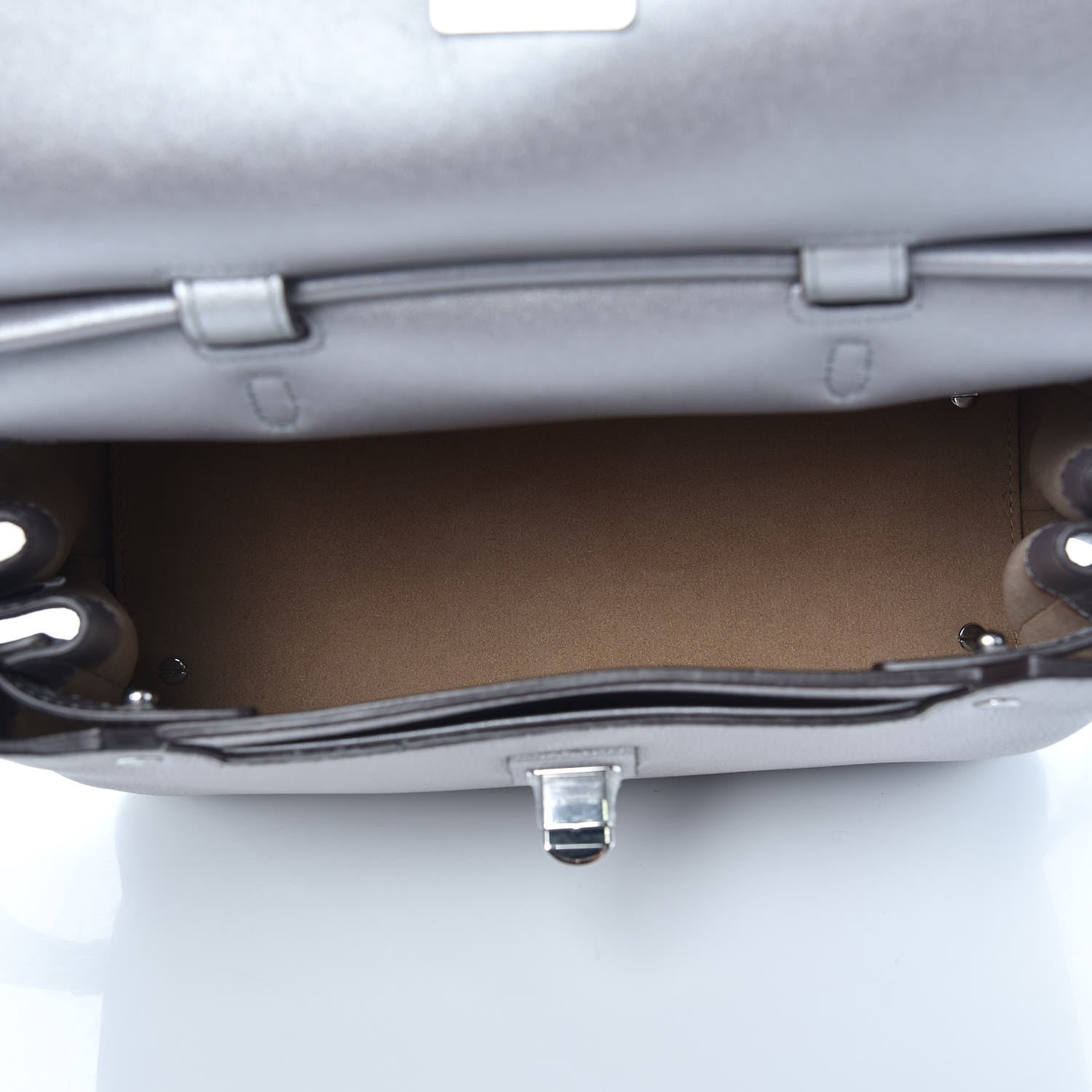 MCM Metallic Pebbled Calfskin Medium Milla Backpack Silver 5 of 7