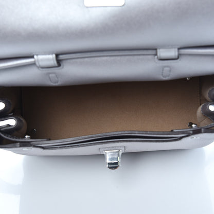 MCM Metallic Pebbled Calfskin Medium Milla Backpack Silver 5 of 7