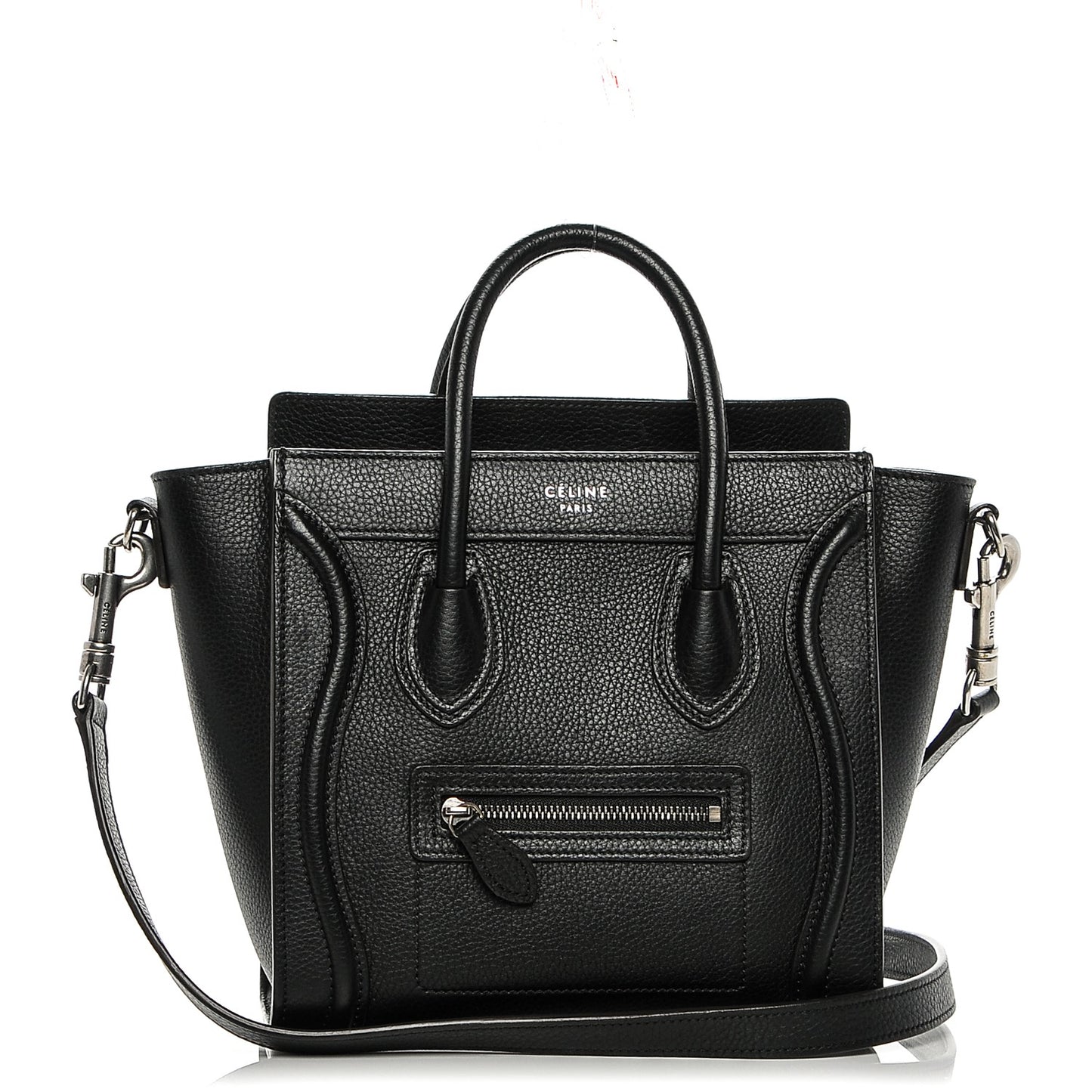 Drummed Calfskin Nano Luggage Black