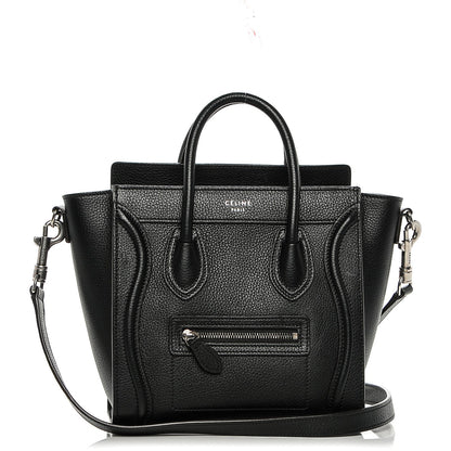 Celine Drummed Calfskin Nano Luggage Black 1 of 6
